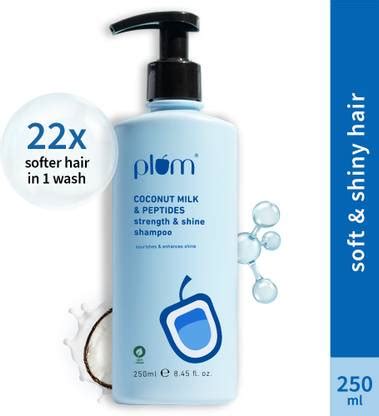 Plum Coconut Milk & Peptides shampoo, Strong, Shiny Hair, SLS paraben ...