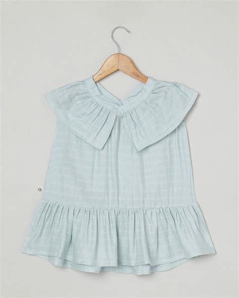 Cocoon Care Sky Blue Frock Dress-Solid-Bamboo Muslin-For Infants-Extra ...