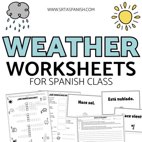 Spanish Weather Worksheets El Tiempo Weather Worksheet | Teaching