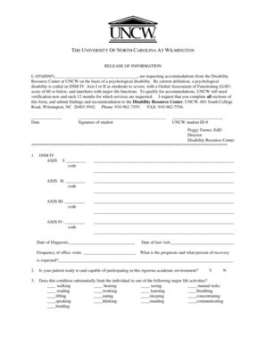 Fillable Online uncw (STUDENT) , am req - University of North Carolina ...