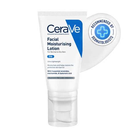 Buy CERAVE PM FACIAL MOISTURIZING LOTION FOR NORMAL TO DRY SKIN 52ML ...