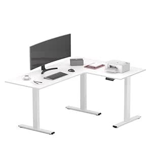 FLEXISPOT 63 inch L-Shaped Standing Desk, Electric Height Adjustable ...