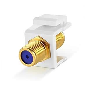TNP Coaxial F Connector RG-6 Keystone Jack Insert Snap in Adapter Port ...