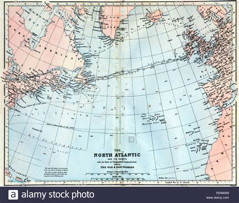 Map of the north atlantic ocean hi-res stock photography and images - Alamy