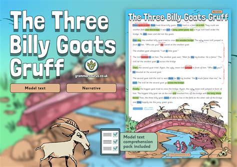 Year 1 Model Text - Narrative - The Three Billy Goats Gruff - Grammarsaurus