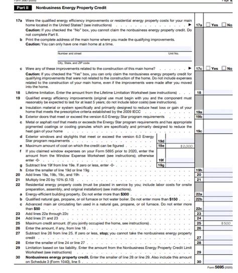 Image result for Example of Form 5695 2020