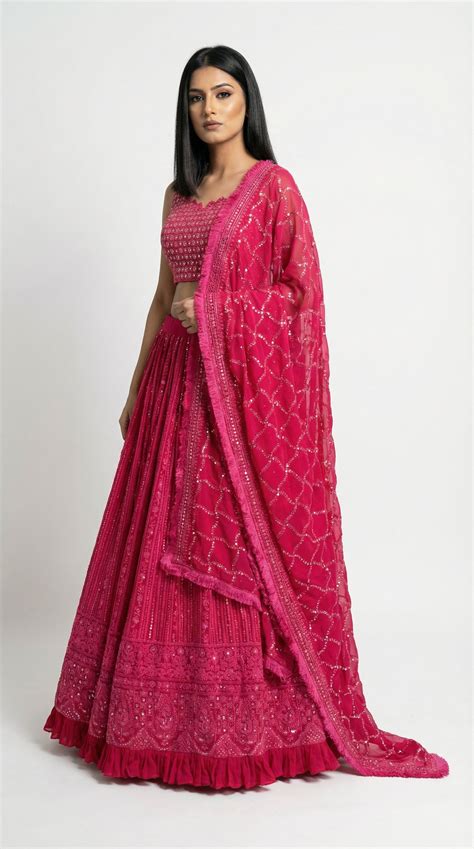 Bridal Lehenga | Lucknowi & Sequin Handwork – Rosio – Rosio House