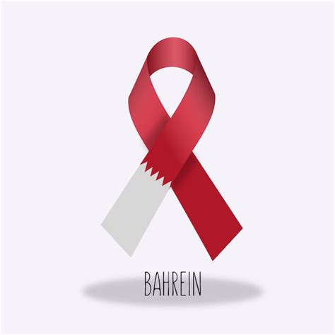 Bahrein flag ribbon design | Free Vector