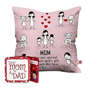 Buy Indigifts Cushion Cover 12x12 with Filler | Happy Moment Printed ...