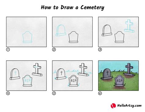 How to Draw a Cemetery - HelloArtsy