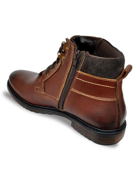 Allen Cooper Men's Genuine Leather Comfortable Boots With Memory Foam ...