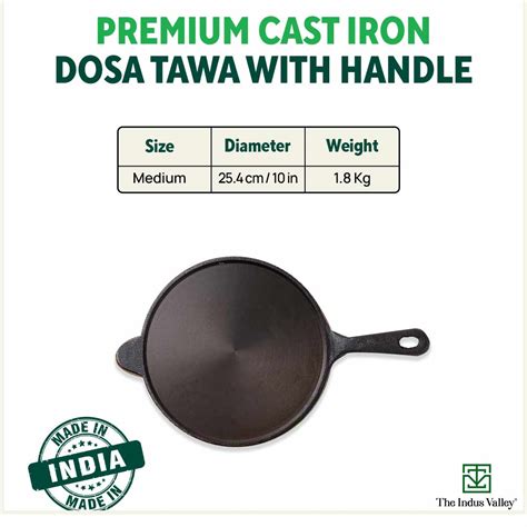 Buy Best Super Smooth Cast Iron Tawa with Long Handle Online in India ...