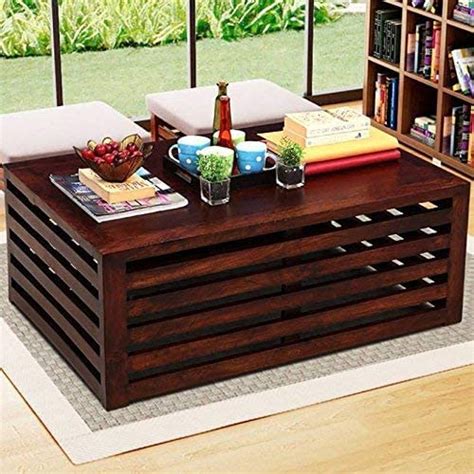 RATANDHARA FURNITURE Solid Sheesham Wood Wooden Centre Table Coffee ...