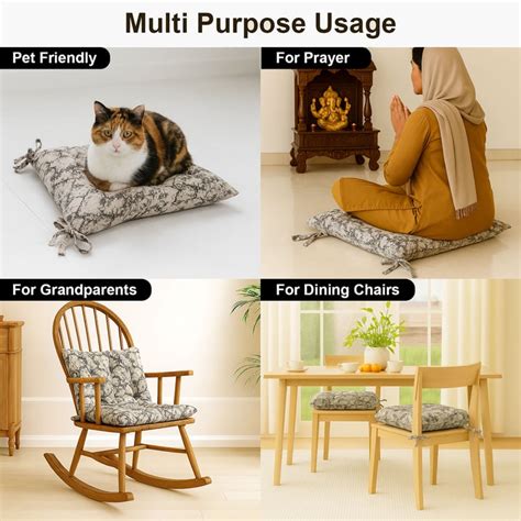 Buy LUXE HOME Set of 2 Chair Cushion Pads - 45.72x45.72cm from Luxe ...