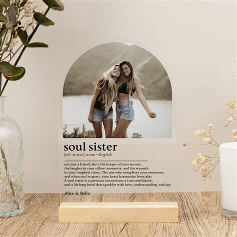 Personalized Soul Sister Definition Plaque,custom Photo Gifts,best ...