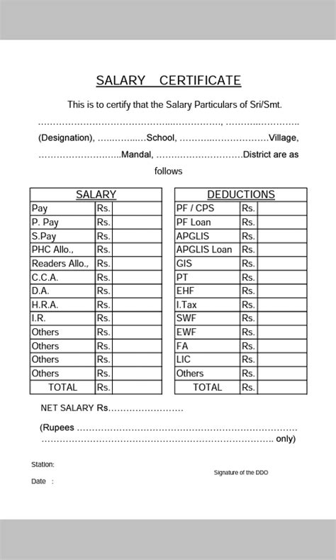 Salary Certificate