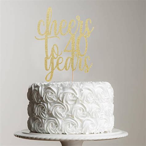 WAUAO Cheers to 40 Years Cake Topper - 40th Birthday Cake India | Ubuy
