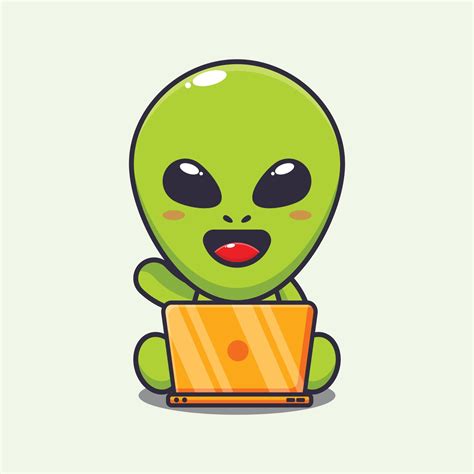 Alien with Computer Cartoon Pic 的图像结果