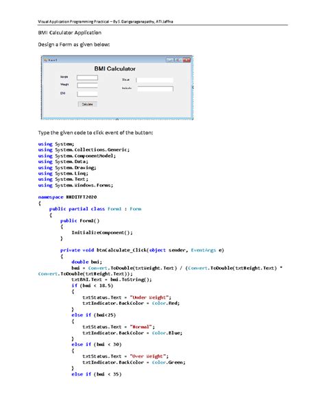 Image result for BMI Calculator Programming Project