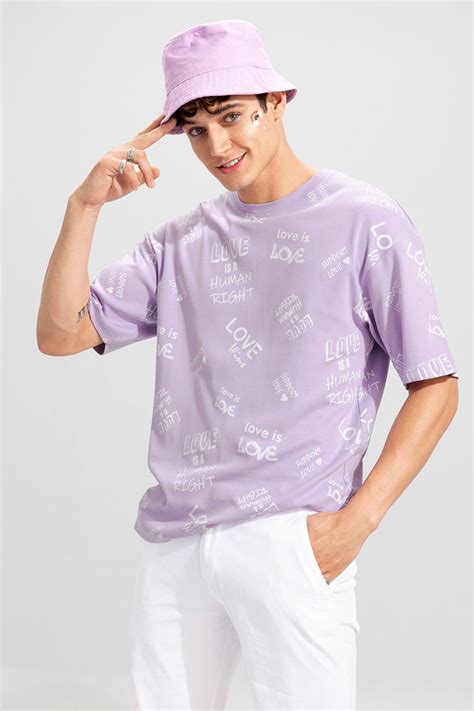 Buy Men's Love Purple Oversized T-Shirt Online | SNITCH