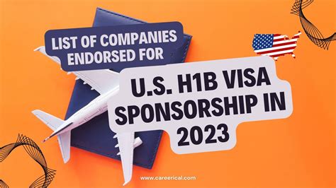 🇺🇸 List of Companies Endorsed for U.S. H1B Visa Sponsorship in 2023 - Careerical eConsult