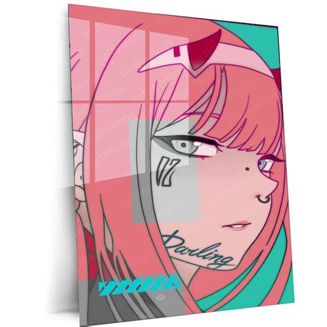 Zero Two Metal Poster – Darling in the Franxx Anime Wall Art – TURTLEWINGS