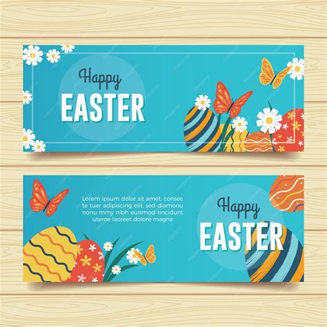 Premium Vector | Happy easter banners