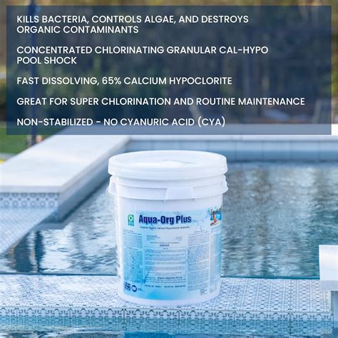 Granular Calcium Hypochlorite 65% Pool Shock for Swimming Pools, Spas ...