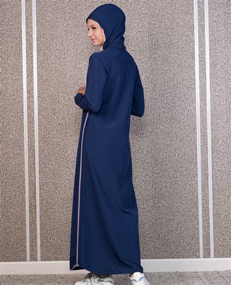 Navy Blue Modest Edge Jilbab – Sporty Modest Abaya – India | Islamic ...