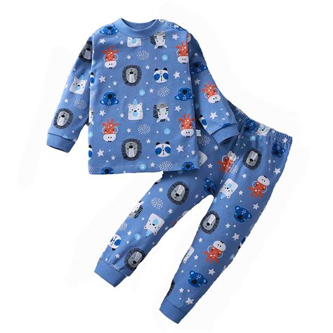 ANINEO Toddler Boys Children Cute Long Sleeve Pajamas Print Shirt Tops ...