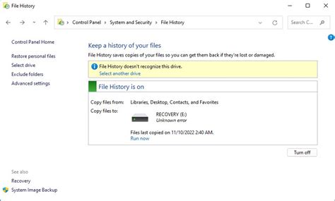 Image result for File History Problems