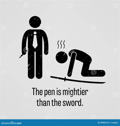 The Pen Is Mightier Than The Sword Proverb Stock Vector - Image: 49903576