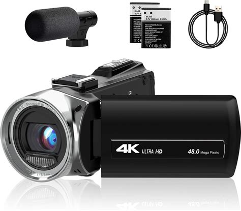 Amazon.com : lovpo Camcorder Video Camera 4K Ultra 48MP Vlogging Camera ...