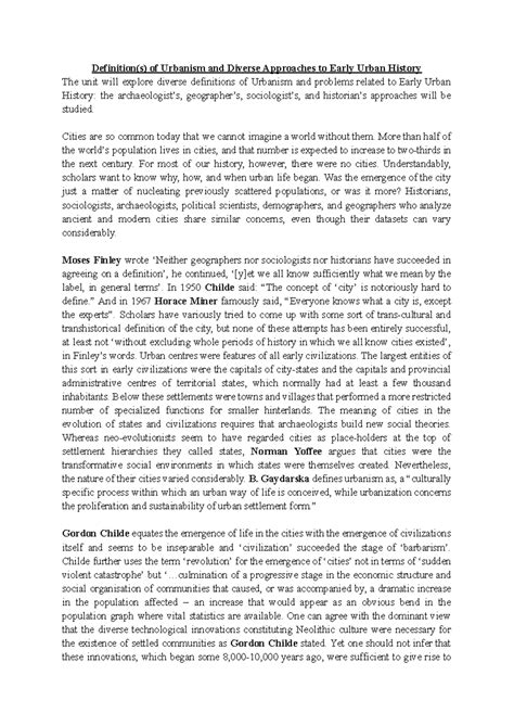Urbanism and Diverse Approaches - Cities are so common today that we ...