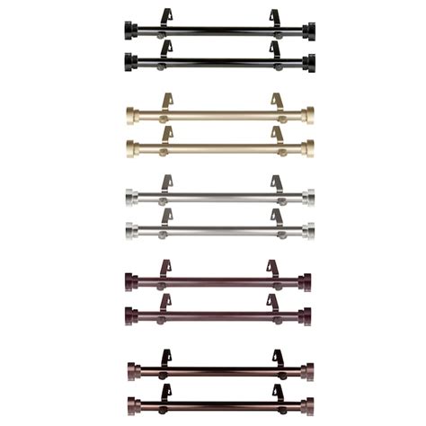 Rod Desyne 1-in 2-Pack 12-in to 20-in Light Gold Steel Side Curtain Rod ...