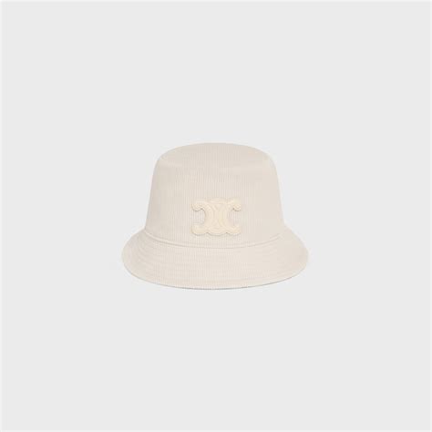 TRIOMPHE BUCKET HAT IN CORDUROY - BLANCO CRUDO | CELINE