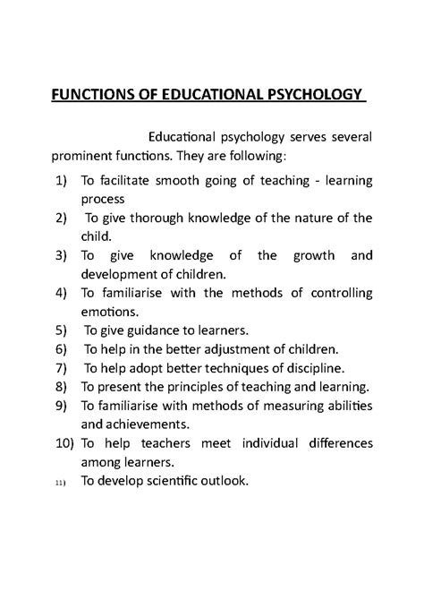 Chapter 3 Functions of Educational Psychology - FUNCTIONS OF ...