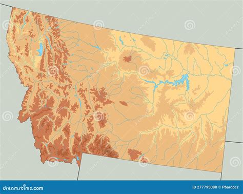 Detailed Montana Silhouette Map. Vector Illustration | CartoonDealer ...