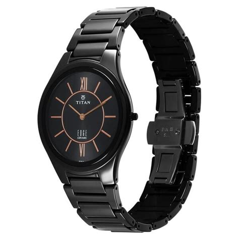 Buy Online Titan Edge Ceramic Quartz in Rich Black Dial Watch for Men ...