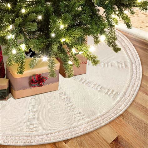 Amazon.com: Mr. Pen- Christmas Tree Skirt 48 inches, Knitted Christmas Skirt Tree, Xmas Tree ...