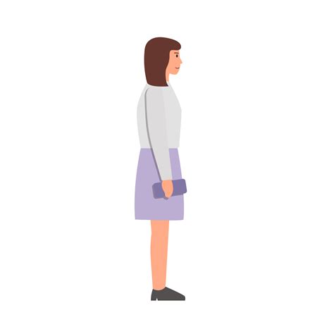 Side view of people standing. Flat style 46365072 PNG