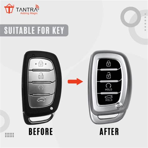 TANTRA TPU Key Cover and Round Keychain Compatible for Hyundai Alcazar ...