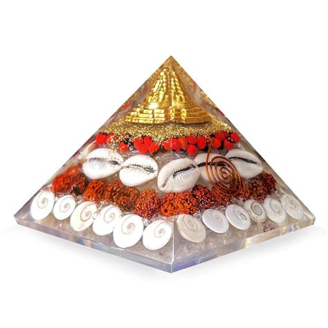 SOLAVA Original Crystal Laxmi Pyramid - Crystal Pyramid With Rudraksha ...