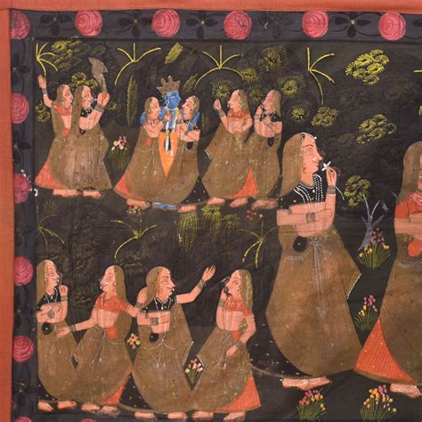 Hand Painted Lord Krishna Playing Flute Pichwai Painting