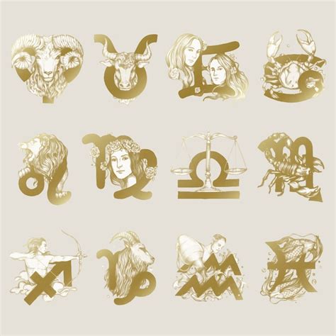 Set of horoscope symbols illustration | Free Vector