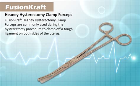 FusionKraft Heaney Hysterectomy Clamp Forceps, Double Tooth, Curved ...
