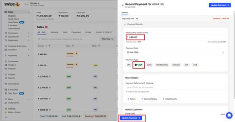 How to record cash as payment mode for an invoice - web? - General - Swipe