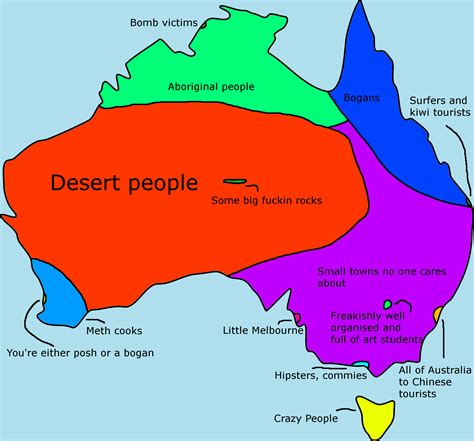 Stereotype map of Australia | Geografia, Mapa