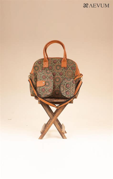 Ajrakh Print Fabric Duffle Bag Combo - 3863 – AEVUM