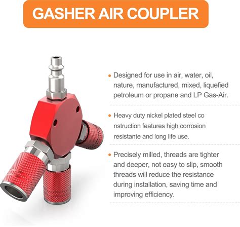 Buy GASHER 3-Way 1/4 Inch NPT Aluminum Hex Style Air Manifold with 3 ...